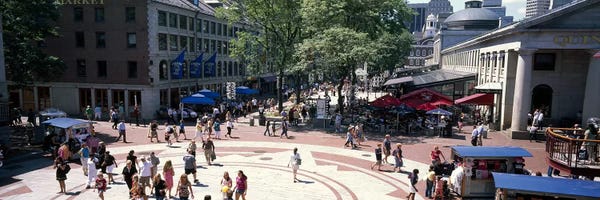 Massachusetts: Tourists in a market, Faneuil Hall Marketplace, Quincy Market, Boston, Suffolk County, Massachusetts, USA by Panoramic Images
