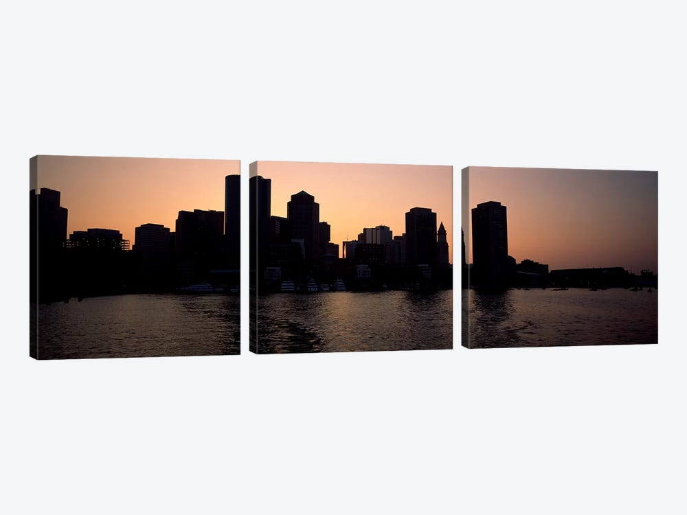 Buildings at the waterfront, Boston, Suffolk County, Massachusetts, USA #2 by Panoramic Images 3-piece Canvas Wall Art