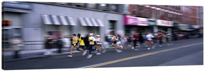 People running in New York City Marathon, Manhattan Avenue, Greenpoint, Brooklyn, New York City, New York State, USA Canvas Art Print - Athlete Art