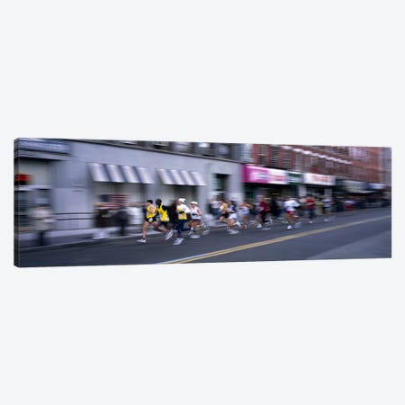 People running in New York City Marathon, Manhattan Avenue, Greenpoint, Brooklyn, New York City, New York State, USA Canvas Print #PIM7894} by Panoramic Images Canvas Print