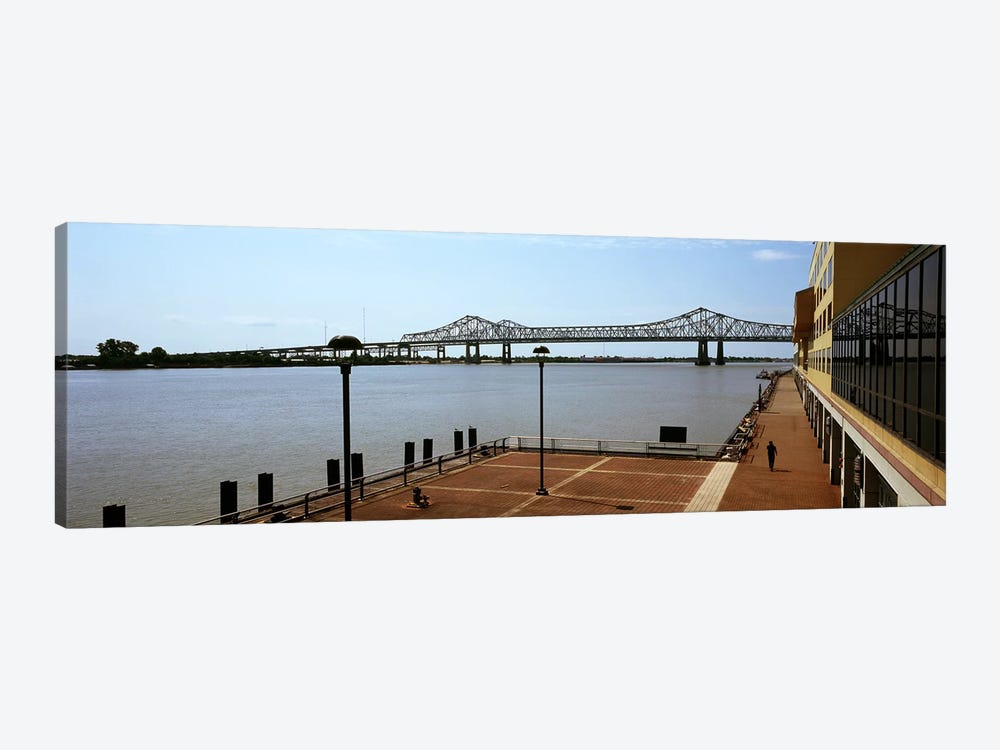 Bridge across a river, Crescent City Connection Bridge, Mississippi River, New Orleans, Louisiana, USA by Panoramic Images 1-piece Canvas Wall Art