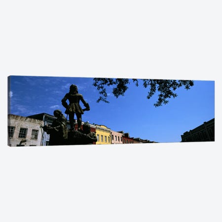 Statues in front of buildings, French Market, French Quarter, New Orleans, Louisiana, USA Canvas Print #PIM7899} by Panoramic Images Canvas Artwork