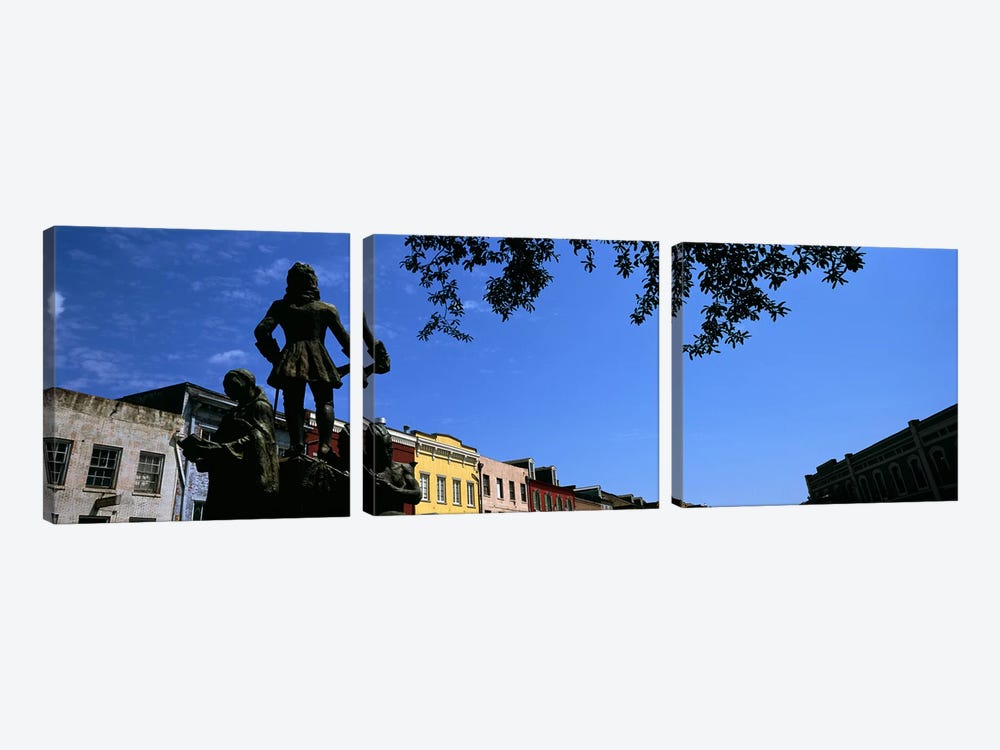 Statues in front of buildings, French Market, French Quarter, New Orleans, Louisiana, USA by Panoramic Images 3-piece Art Print