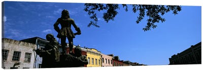 Statues in front of buildings, French Market, French Quarter, New Orleans, Louisiana, USA Canvas Art Print - New Orleans Art