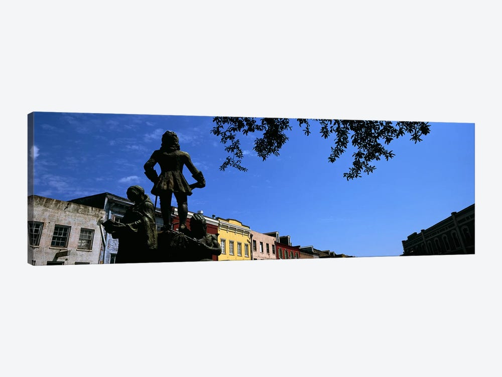 Statues in front of buildings, French Market, French Quarter, New Orleans, Louisiana, USA by Panoramic Images 1-piece Canvas Print