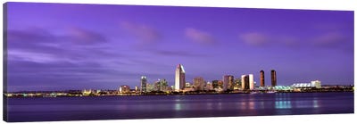 USACalifornia, San Diego, dusk Canvas Art Print - Urban River, Lake & Waterfront Art