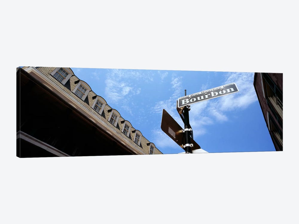 Street name signboard on a pole, Bourbon Street, French Market, French Quarter, New Orleans, Louisiana, USA by Panoramic Images 1-piece Art Print