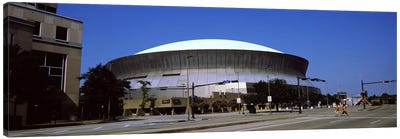 Low angle view of a stadium, Louisiana Superdome, New Orleans, Louisiana, USA Canvas Art Print - Football Art