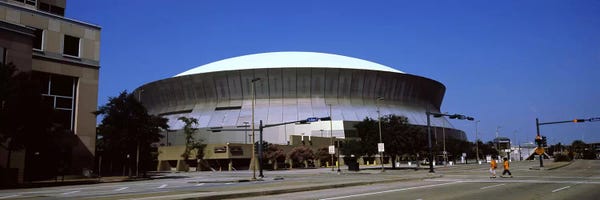 Louisiana: Low angle view of a stadium, Louisiana Superdome, New Orleans, Louisiana, USA by Panoramic Images