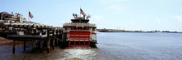 Louisiana: Paddleboat Natchez in a river, Mississippi River, New Orleans, Louisiana, USA by Panoramic Images