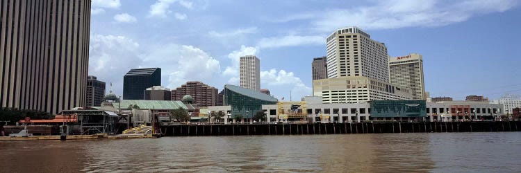 Buildings viewed from the deck of a ferry, New Orleans, Louisiana, USA