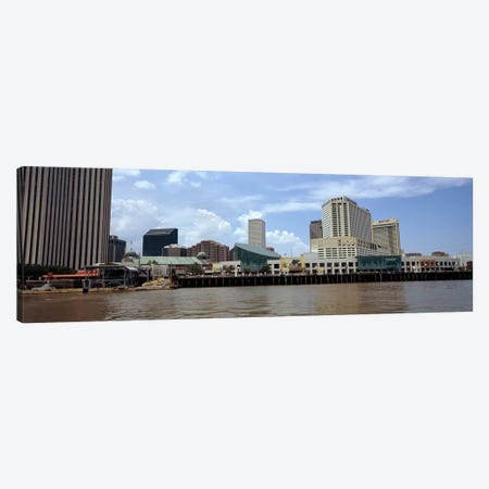 Buildings viewed from the deck of a ferry, New Orleans, Louisiana, USA Canvas Print #PIM7905} by Panoramic Images Art Print