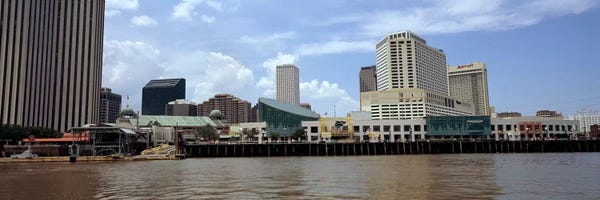 New Orleans Skylines: Buildings viewed from the deck of a ferry, New Orleans, Louisiana, USA by Panoramic Images