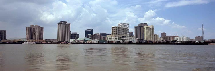 Buildings viewed from the deck of Algiers ferry, New Orleans, Louisiana, USA