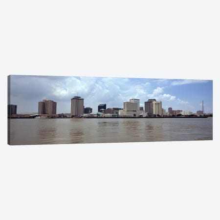 Buildings viewed from the deck of Algiers ferry, New Orleans, Louisiana, USA Canvas Print #PIM7906} by Panoramic Images Art Print