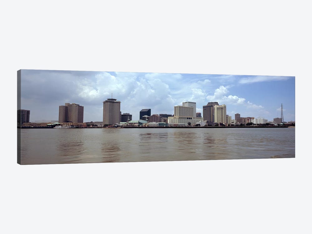 Buildings viewed from the deck of Algiers ferry, New Orleans, Louisiana, USA by Panoramic Images 1-piece Canvas Art