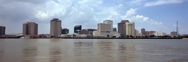 New Orleans Skylines: Buildings viewed from the deck of Algiers ferry, New Orleans, Louisiana, USA by Panoramic Images