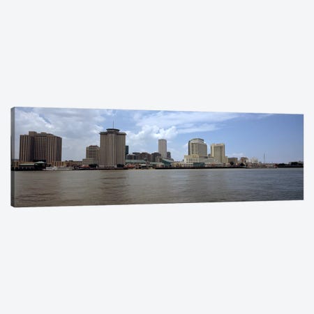 Buildings viewed from the deck of Algiers ferry, New Orleans, Louisiana, USA #2 Canvas Print #PIM7907} by Panoramic Images Canvas Art Print