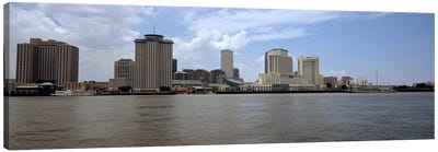 Buildings viewed from the deck of Algiers ferry, New Orleans, Louisiana, USA #2 Canvas Art Print - New Orleans Skylines