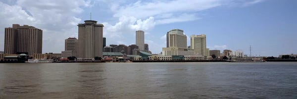 New Orleans Skylines: Buildings viewed from the deck of Algiers ferry, New Orleans, Louisiana, USA #2 by Panoramic Images
