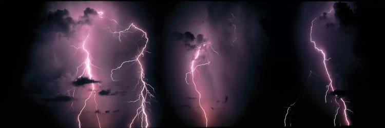 Lightning Bolts In A Purple Thunderstorm by Panoramic Images wall art