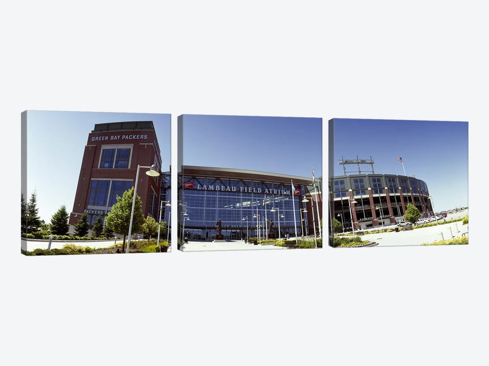 Facade of a stadium, Lambeau Field, Green Bay, Wisconsin, USA by Panoramic Images 3-piece Canvas Art Print