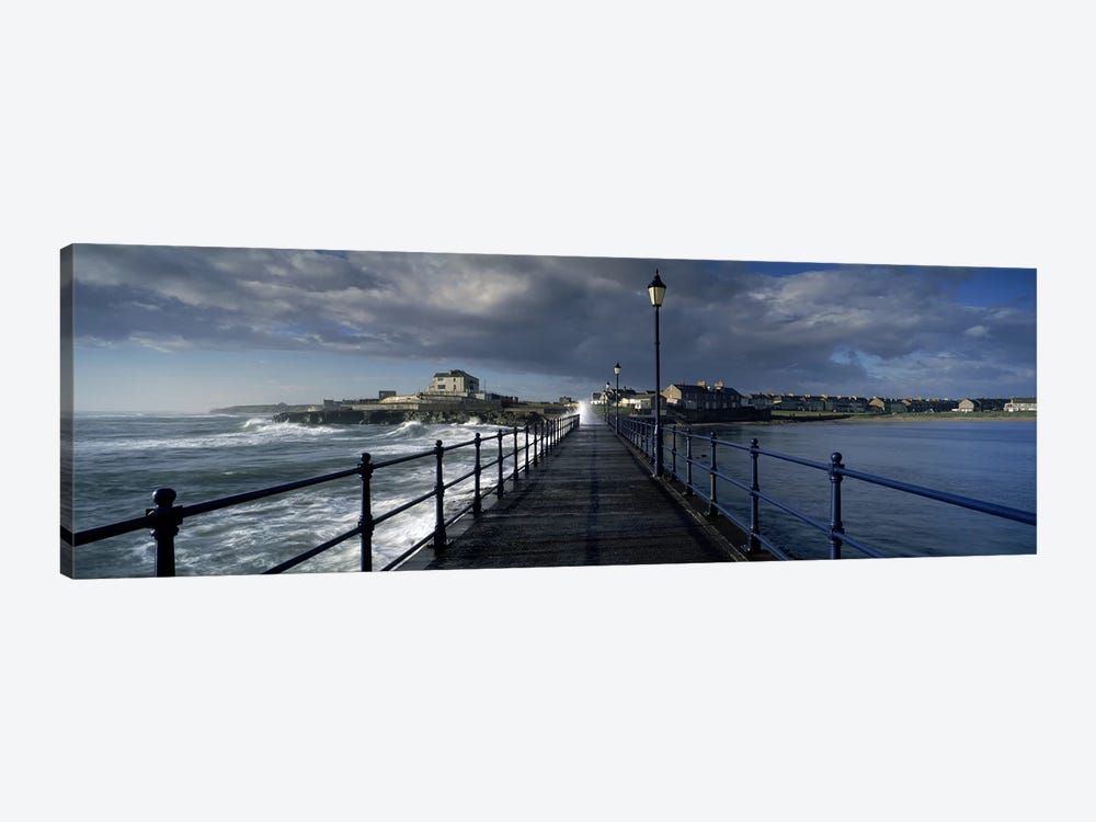 Crashing Waves On A Cloudy Day, Amble, Northumberland, England by Panoramic Images 1-piece Canvas Artwork