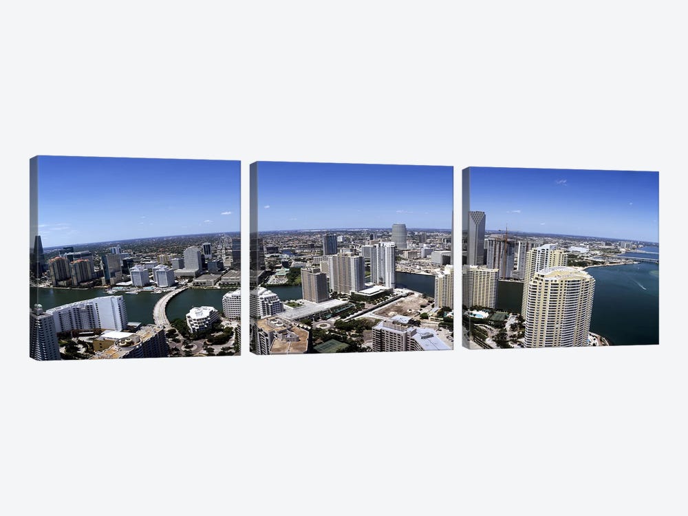 Aerial view of a city, Miami, Miami-Dade County, Florida, USA 2008 #2 by Panoramic Images 3-piece Canvas Art