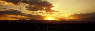 Silhouette of mountains at sunriseDenver, Colorado, USA by Panoramic Images canvas print