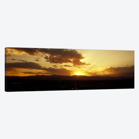 Silhouette of mountains at sunriseDenver, Colorado, USA Canvas Print #PIM7919} by Panoramic Images Canvas Print