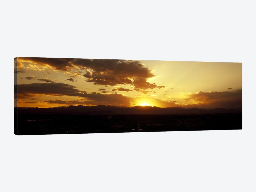 Silhouette of mountains at sunriseDenver, Colorado, USA by Panoramic Images 1-piece Canvas Wall Art
