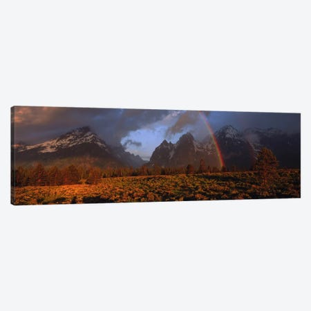 Sunrise & rainbow Grand Teton National Park WY USA Canvas Print #PIM791} by Panoramic Images Canvas Wall Art