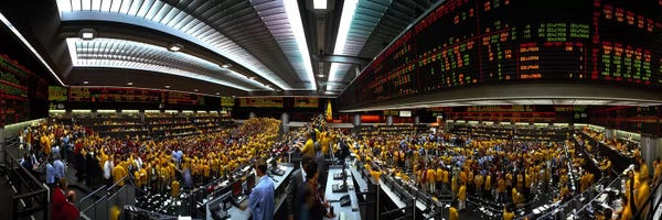 Chicago: Interiors of a financial officeChicago Mercantile Exchange, Chicago, Cook County, Illinois, USA by Panoramic Images