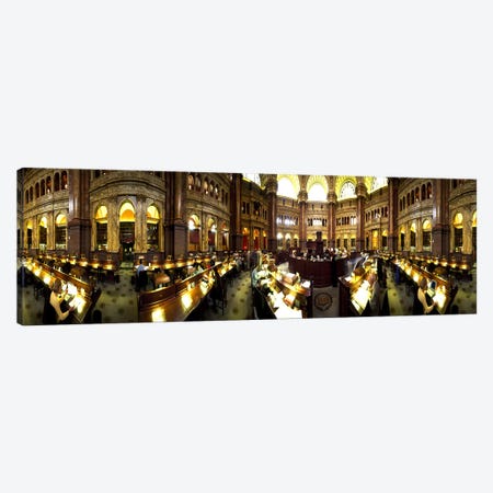 Interiors of the main reading room of a libraryLibrary of Congress, Washington DC, USA Canvas Print #PIM7923} by Panoramic Images Canvas Artwork
