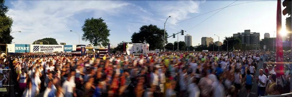People Participating In A Marathonchicago Cook County Illinois USA Ver. II