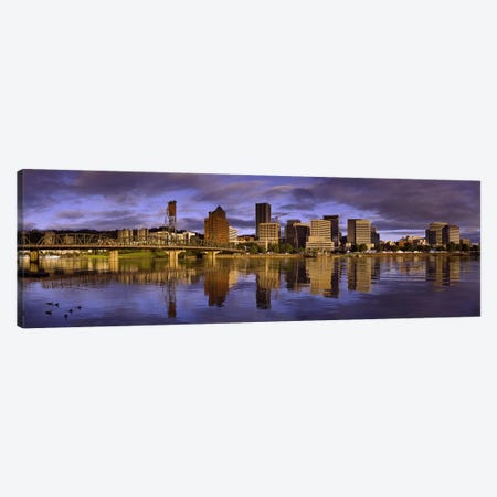 Buildings at the waterfront, Portland, Oregon, USA Canvas Print #PIM7928} by Panoramic Images Canvas Art