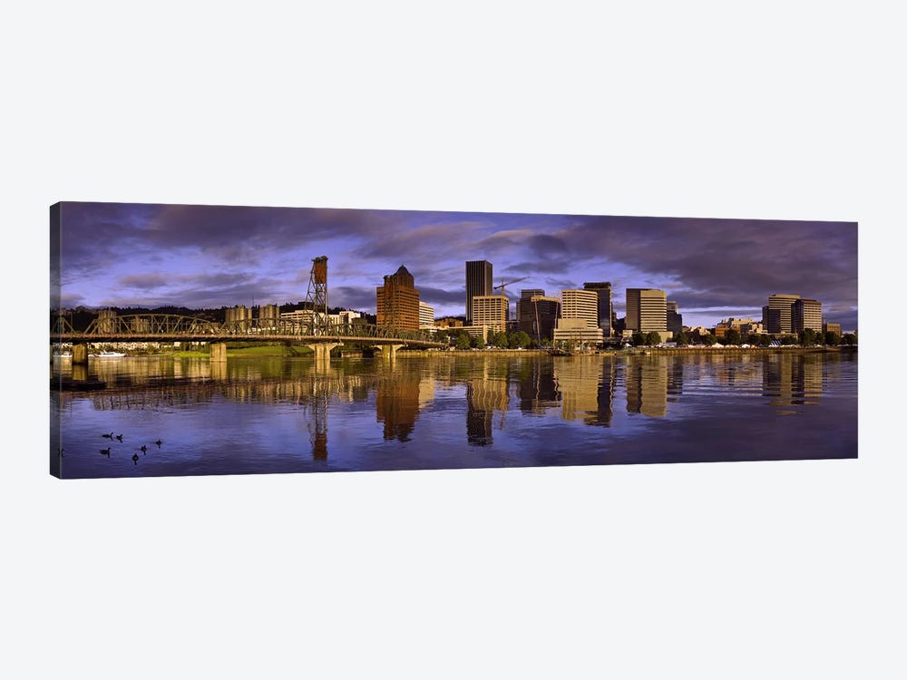 Buildings at the waterfront, Portland, Oregon, USA by Panoramic Images 1-piece Canvas Artwork