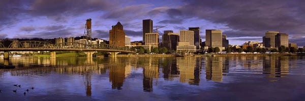 Oregon: Buildings at the waterfront, Portland, Oregon, USA by Panoramic Images