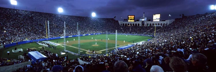 Spectators watching baseball match, Los Angeles Dodgers, Los Angeles Memorial Coliseum, Los Angeles, California, USA #2