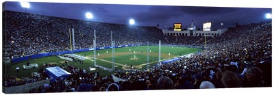 Spectators watching baseball match, Los Angeles Dodgers, Los Angeles Memorial Coliseum, Los Angeles, California, USA #2 Canvas Art Print - Athlete Art
