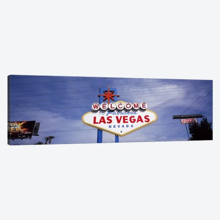 Low angle view of Welcome sign, Las Vegas, Nevada, USA Canvas Print #PIM7934} by Panoramic Images Canvas Artwork