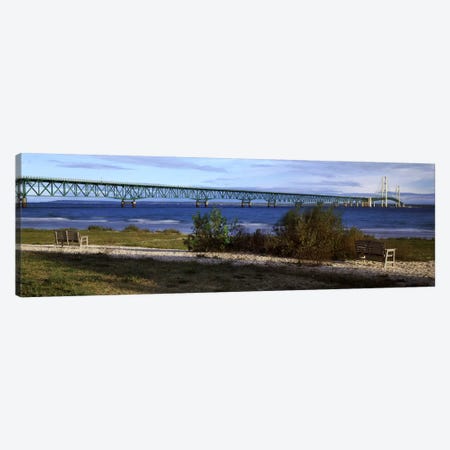 Mackinac Bridge, Straits Of Mackinac, Michigan, USA Canvas Print #PIM7935} by Panoramic Images Canvas Artwork