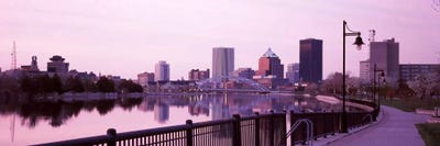 Buildings at the waterfront, Genesee, Rochester, Monroe County, New York State, USA by Panoramic Images framed canvas print