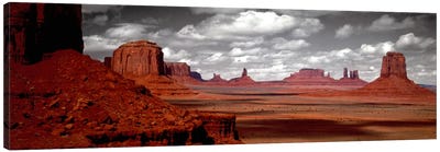 Cloudy Sky In B&W, Monument Valley, Navajo Nation, Arizona, USA, Canvas Art Print - Desert Landscape Photography