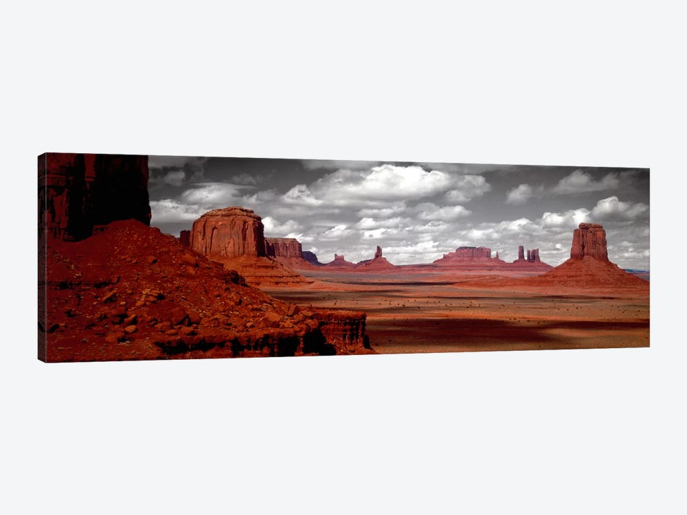 Cloudy Sky In B&W, Monument Valley, Navajo Nation, Arizona, USA, by Panoramic Images 1-piece Canvas Art Print