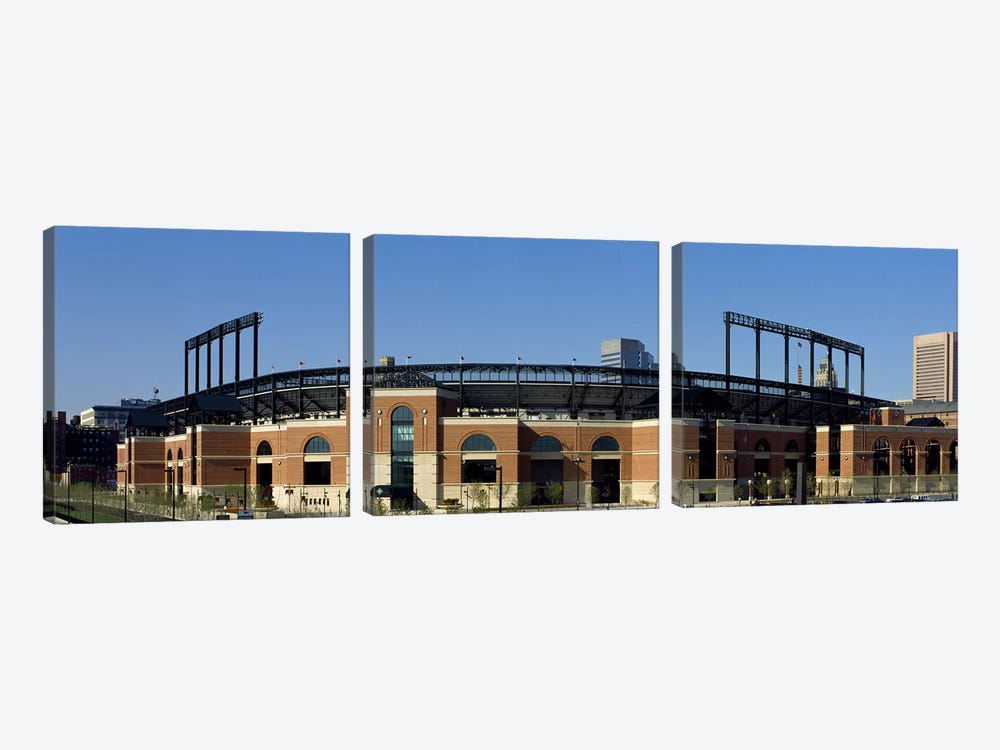 Baseball park in a city, Oriole Park at Camden Yards, Baltimore, Maryland, USA by Panoramic Images 3-piece Canvas Print