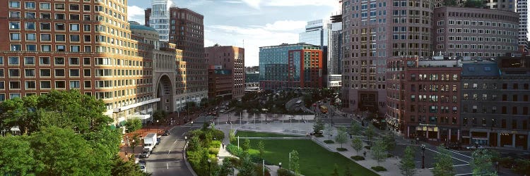 Buildings in a city, Atlantic Avenue, Wharf District, Boston, Suffolk County, Massachusetts, USA by Panoramic Images wall art