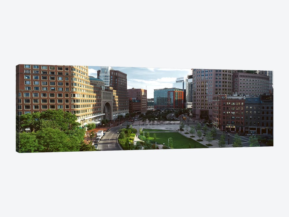 Buildings in a city, Atlantic Avenue, Wharf District, Boston, Suffolk County, Massachusetts, USA by Panoramic Images 1-piece Canvas Art Print