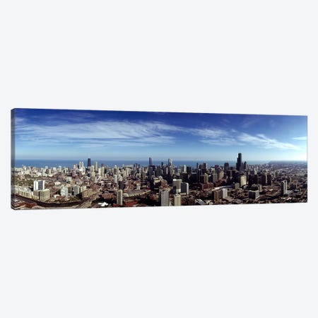 Aerial view of a cityscape with Lake Michigan in the background, Chicago River, Chicago, Cook County, Illinois, USA Canvas Print #PIM7972} by Panoramic Images Canvas Print