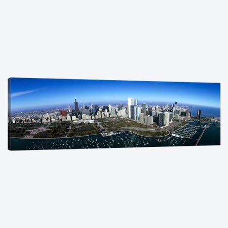 Aerial view of a park in a city, Millennium Park, Lake Michigan, Chicago, Cook County, Illinois, USA Canvas Print #PIM7973} by Panoramic Images Canvas Print